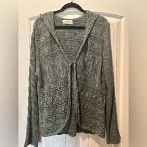 Sonoma Green Textured Women's Hooded Cardigan